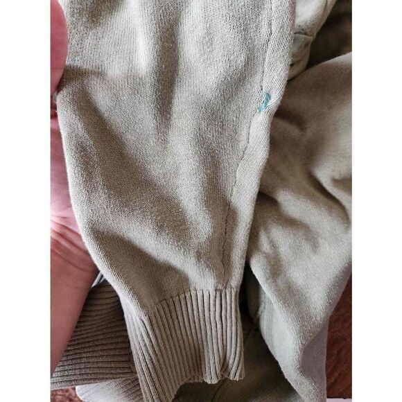 Oscar De La Renta women's Small argyle textured sage green sweater cotton - Picture 7 of 7